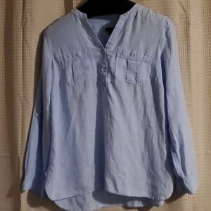 TALBOTS BAND COLLAR POPOVER  CROASN DYE M